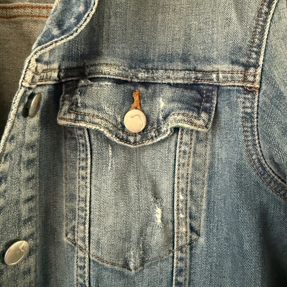 Joe’s Women’s Distressed Frannie Relaxed Slightly Thrashed Denim Jacket Small - Picture 8 of 16